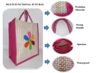 Logu's Flower design jute lunch bag