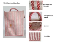 Logu's Medium Size Jute Bag with mobile pouch - Yellow