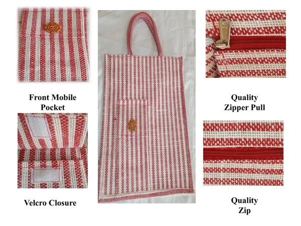 Logu's Medium Size Jute Bag with mobile pouch - Yellow
