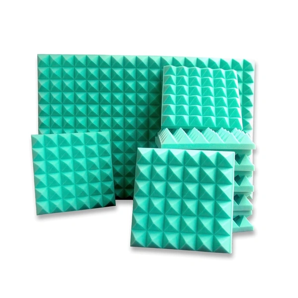 Urban-X URBAN-X® Pyramid Soundproofing Studio Acoustic Foam 1'x1' ft. - 2 Inches 50D High Density, Soundproof Foam, Noise Reduction Panels, Echo Absorption - Set of 18