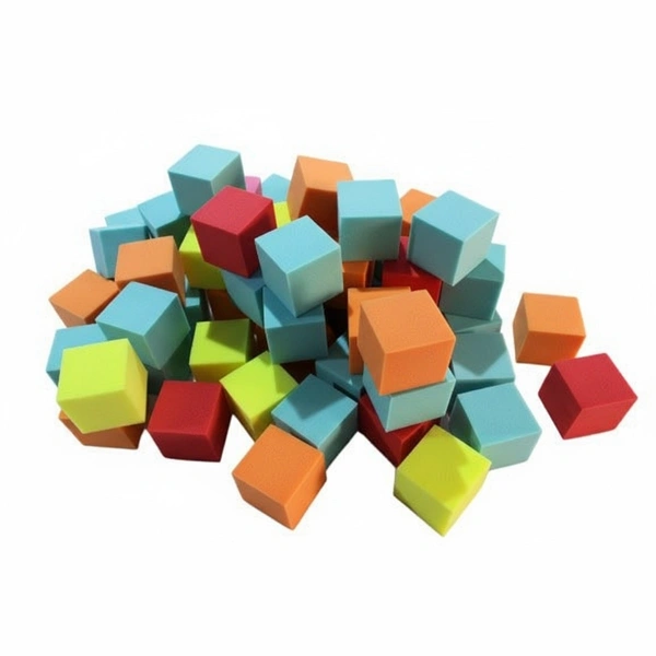 URBAN-X® Soft Foam Cubes, Colorful Flame Retardant Pit Blocks Foam Pit Cubes for Trampoline Arenas, Gymnastics, Playground, 6"x6"x6" (Black, Blue, Pink, Yellow)