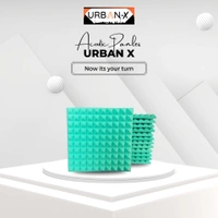 URBAN-X Pyramid Soundproofing Studio Acoustic Foam 1'x1' - 1 Inches 50D High Density, Soundproof Foam, Noise Reduction Panels, Echo Absorption - Aqua Green, Pack of 108 + 2 Adhesive Spray
