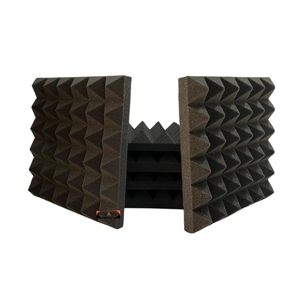 Urban-X URBAN-X® Pyramid Soundproofing Studio Acoustic Foam 1'x1' ft. - 2 Inches 50D High Density, Soundproof Foam, Noise Reduction Panels, Echo Absorption - Set of 108, Black, 2.0