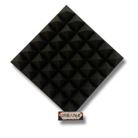 Urban-X URBAN-X® Pyramid Soundproofing Studio Acoustic Foam 1'x1' ft. - 2 Inches 50D High Density, Soundproof Foam, Noise Reduction Panels, Echo Absorption - Set of 144, Black