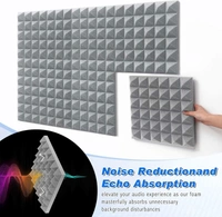 Urban-X URBAN-X® Pyramid Soundproofing Studio Acoustic Foam 1'x1' ft. - 2 Inches 50D High Density, Soundproof Foam, Noise Reduction Panels, Echo Absorption - Set of 72