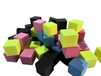 URBAN-X® Soft Foam Cubes, Colorful Flame Retardant Pit Blocks Foam Pit Cubes for Trampoline Arenas, Gymnastics, Playground, 6"x6"x6" (Black, Blue, Pink, Yellow) - Set of 200