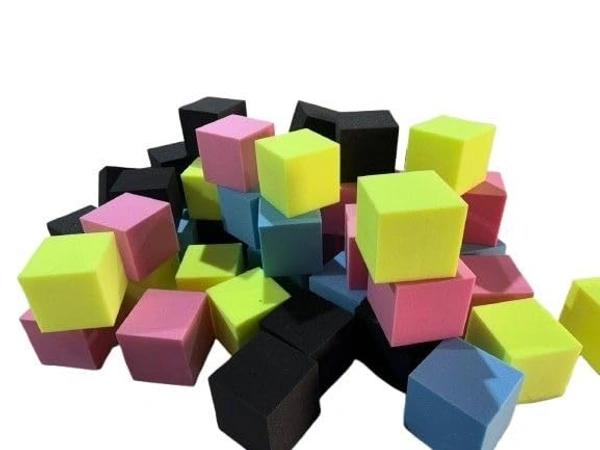 URBAN-X® Soft Foam Cubes, Colorful Flame Retardant Pit Blocks Foam Pit Cubes for Trampoline Arenas, Gymnastics, Playground, 6"x6"x6" (Black, Blue, Pink, Yellow) - Set of 200