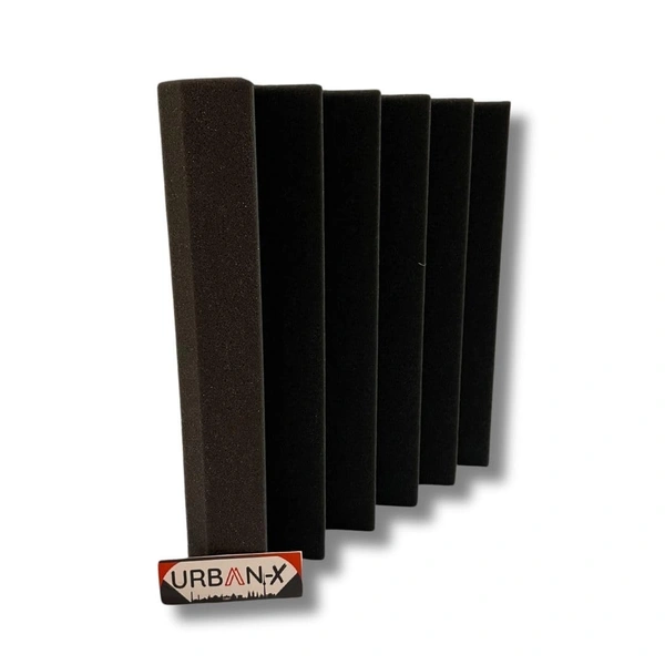 Urban X URBAN-X Wedge Soundproofing Studio Acoustic Foam 1'x1' - 2 Inches 50D High Density, Soundproof Foam, Noise Reduction Panels, Echo Absorption (Black - (Self Adhesive) - Black, Set of 60