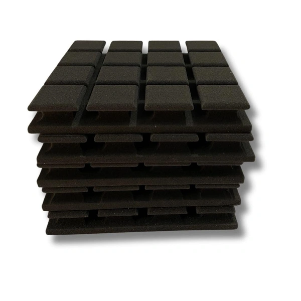 Urban-X URBAN-X Turbo Soundproofing Studio Acoustic Foam 1'x1' - 2 Inches 50D High Density, Soundproof Foam, Noise Reduction Panels, Echo Absorption - Set of 72, Black