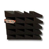 Urban-X URBAN-X T-Wedge Soundproofing Studio Acoustic Foam 1'x1' - 2 Inches 50D High Density, Soundproof Foam, Noise Reduction Panels, Echo Absorption - Set of 18, Black