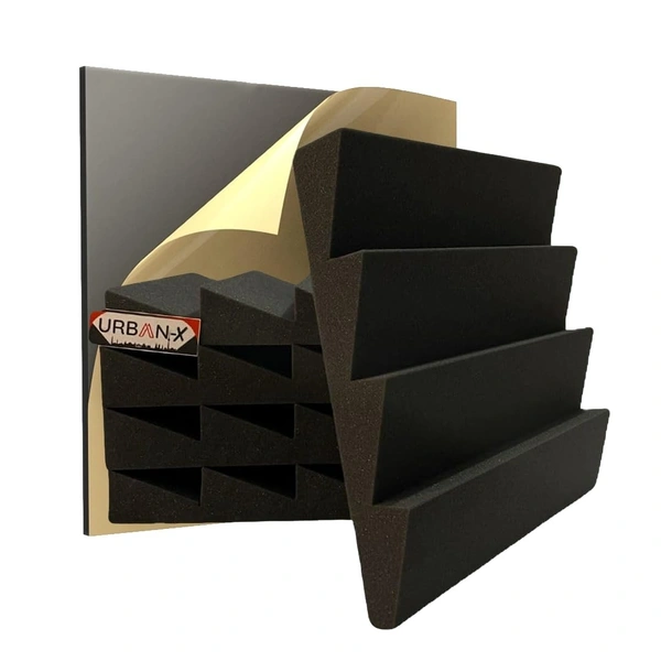 Urban-X URBAN-X T-Wedge Soundproofing Studio Acoustic Foam 1'x1' - 2 Inches 50D High Density, Soundproof Foam, Noise Reduction Panels, Echo Absorption - Set of 36 Self Adhesive