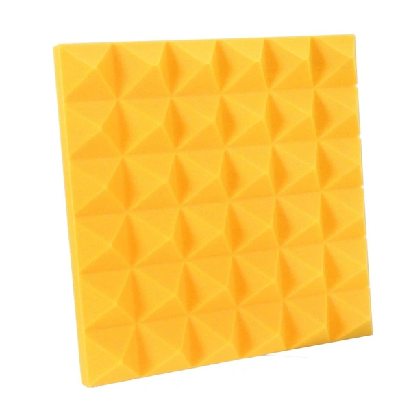 Urban-X URBAN-X® Pyramid Soundproofing Studio Acoustic Foam 1'x1' ft. - 2 Inches 50D High Density, Soundproof Foam, Noise Reduction Panels, Echo Absorption - Set of 72, Yellow
