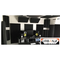 Urban-X URBAN-X Bass Traps Soundproofing Studio Acoustic Foams 12"x12"x24" 50D High Density, Soundproof Foam, Noise Reduction Panels, Echo Absorption - Set of 14, Black