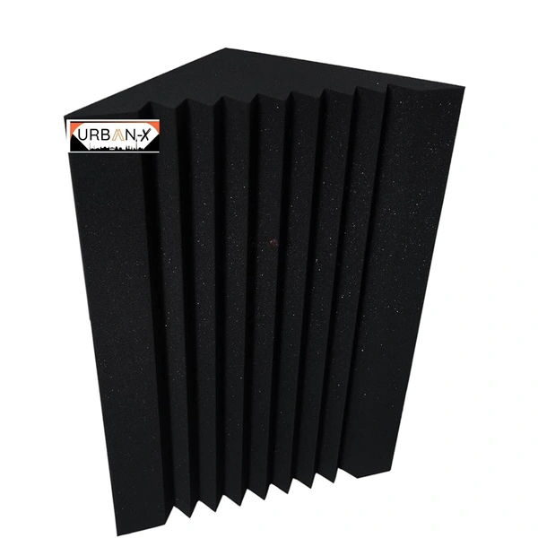 Urban-X URBAN-X Bass Traps Soundproofing Studio Acoustic Foams 12"x12"x24" 50D High Density, Soundproof Foam, Noise Reduction Panels, Echo Absorption - Set of 14, Black