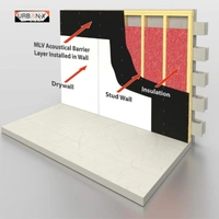 Urban-X URBAN-X SoundProofing Mass Loaded Vinyl Sheet, Wall, Window & Door Soundproofing | MLV, High Density Black Colour 1900 kg/m^3 Sound Membrane - 8x4 Ft Self Adhesive, 3mm