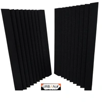 Urban-X URBAN-X Bass Traps Soundproofing Studio Acoustic Foams 12"x12"x24" 50D High Density, Soundproof Foam, Noise Reduction Panels, Echo Absorption - Set of 14, Black