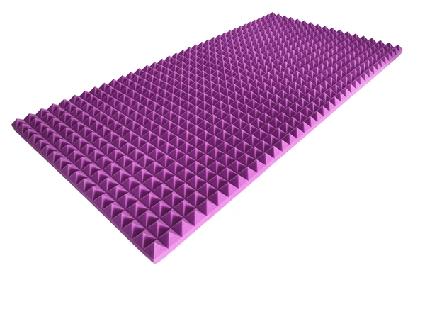 URBAN-X Pyramid Sheet 6x3 ft - 2 inches 32D Soundproofing Studio Acoustic Foams,Noise Reduction Panels, Soundproof Foam, Echo Absorption- 45mm Violet 2.0 - Violet, Set of 2
