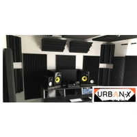 URBAN-X Bass Traps Soundproofing Studio Acoustic Foams 12"x12"x24" 50D High Density, Soundproof Foam, Noise Reduction Panels, Echo Absorption Black - Black, Set of 2