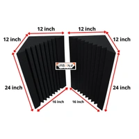URBAN-X Bass Traps Soundproofing Studio Acoustic Foams 12"x12"x24" 50D High Density, Soundproof Foam, Noise Reduction Panels, Echo Absorption Black - Black, Set of 2