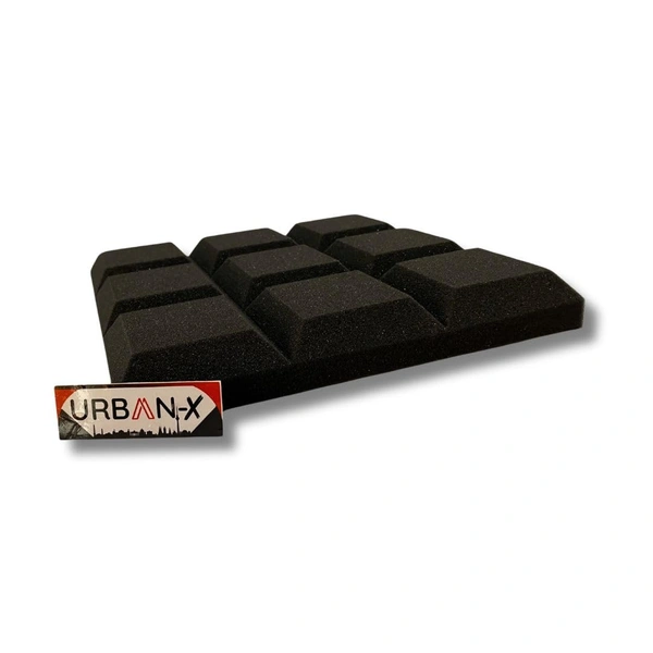 URBAN-X Cadbury Soundproofing Studio Acoustic Foam 1'x1' - 2 Inches 50D High Density, Soundproof Foam, Noise Reduction Panels, Echo Absorption- Black - Set of 108