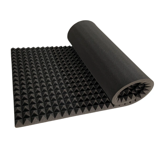 URBAN-X Pyramid Sheet 6x3 ft - 2 inches 32D Soundproofing Studio Acoustic Foams,Noise Reduction Panels, Soundproof Foam, Echo Absorption- Black 2.0 - 45mm, Black, Set of 2