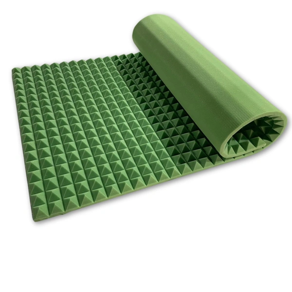 URBAN-X Pyramid Sheet 6x3 ft - 2 inches 50D Soundproofing Studio Acoustic Foams, Noise Reduction Panels, Soundproof Foam, Echo Absorption - Green 50mm - Green, Set of 2