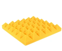 URBAN-X Pyramid Soundproofing Studio Acoustic Foam 1'x1' - 2 Inches 50D High Density, Soundproof Foam, Noise Reduction Panels, Echo Absorption (Yellow) - 50mm - Yellow, Set of 180
