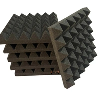 URBAN-X Pyramid Soundproofing Studio Acoustic Foam 1'x1' - 2 Inches 32D -45mm High Density, Soundproof Foam, Noise Reduction Panels, Echo Absorption (2.0) - Black, Set of 6