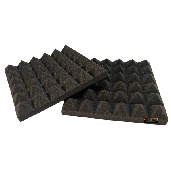 URBAN-X Pyramid Soundproofing Studio Acoustic Foam 1'x1' - 2 Inches 32D -45mm High Density, Soundproof Foam, Noise Reduction Panels, Echo Absorption (2.0) - Black, Set of 6