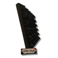 URBAN-X Pyramid Soundproofing Studio Acoustic Foam 1'x1' - 2 Inches 50D High Density, Soundproof Foam, Noise Reduction Panels, Echo Absorption (Black) - 50mm - Black, Set of 72