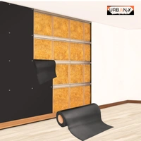 URBAN-X SoundProofing Mass Loaded Vinyl Sheet, Wall, Window & Door Soundproofing | MLV, High Density Black Colour 1900 kg/m^3 Sound Membrane - 3mm SELF ADHESIVE WITH GUMMING SHEET - 4x4 Ft Self Adhesive