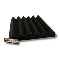 URBAN-X Wedge Soundproofing Studio Acoustic Foam 1'x1' - 2 Inches 50D High Density, Soundproof Foam, Noise Reduction Panels, Echo Absorption - Black - Black, Set of 108