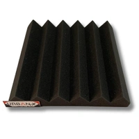 URBAN-X Wedge Soundproofing Studio Acoustic Foam 1'x1' - 2 Inches 50D High Density, Soundproof Foam, Noise Reduction Panels, Echo Absorption - Black - Black, Set of 108