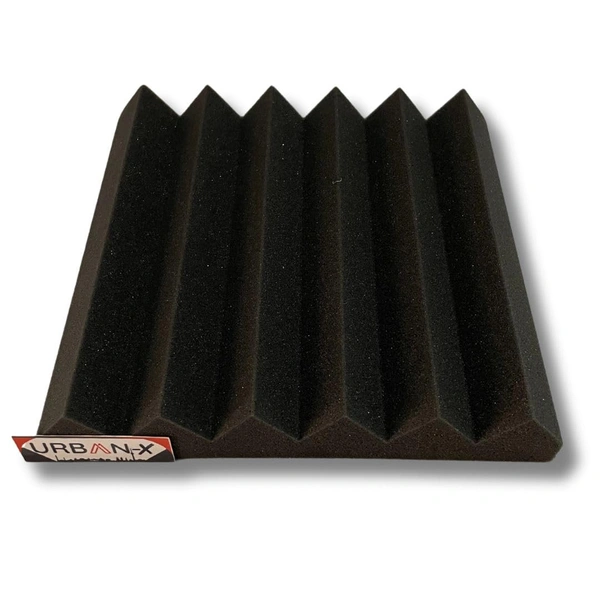 URBAN-X Wedge Soundproofing Studio Acoustic Foam 1'x1' - 2 Inches 50D High Density, Soundproof Foam, Noise Reduction Panels, Echo Absorption - Black - Black, Set of 108