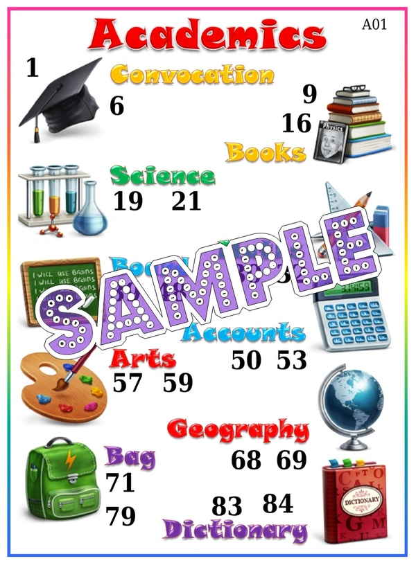 perty Academics theme Tambola Housie (list2012_1) - 48