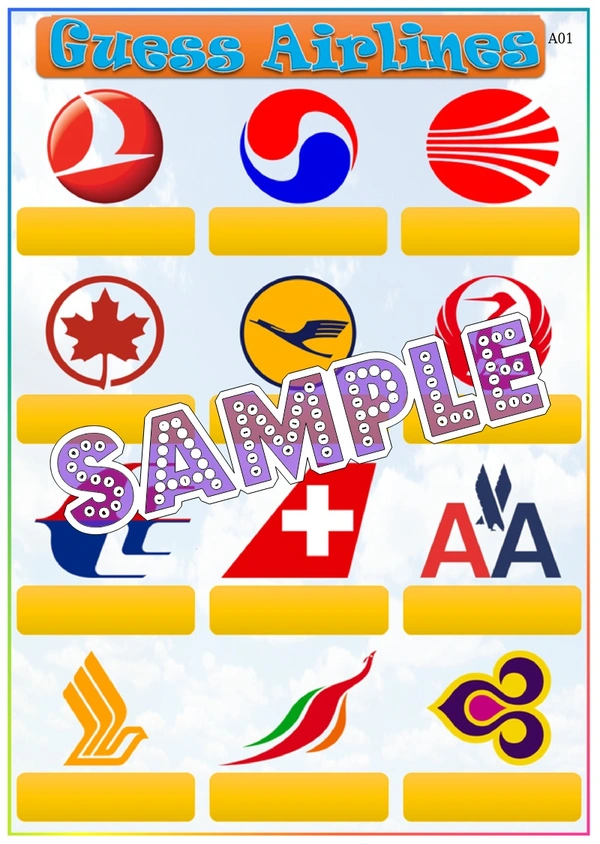 perty Aeroplane theme Paper Games (list1597_1) - 8