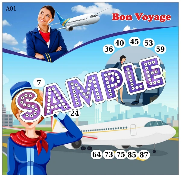 perty Air Hostess theme Tambola Housie (list3102_1) - 12