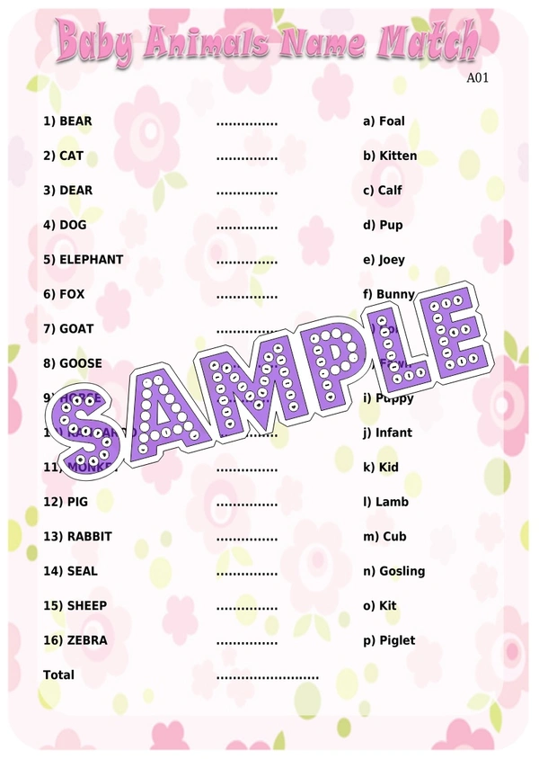 perty Animal theme Paper Games (list850_1) - 12