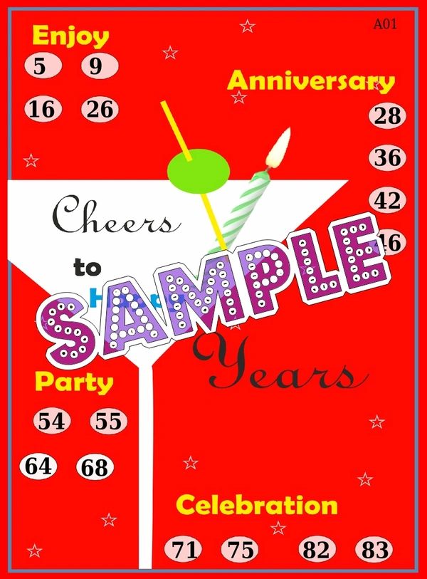 perty Anniversary theme Tambola Housie (list1309_1) - 16