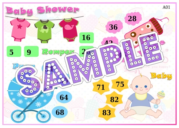 perty Baby Shower theme Tambola Housie (list726_1) - 48