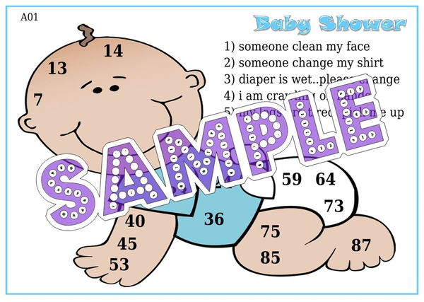 perty Baby Shower theme Tambola Housie (list729_1) - 48