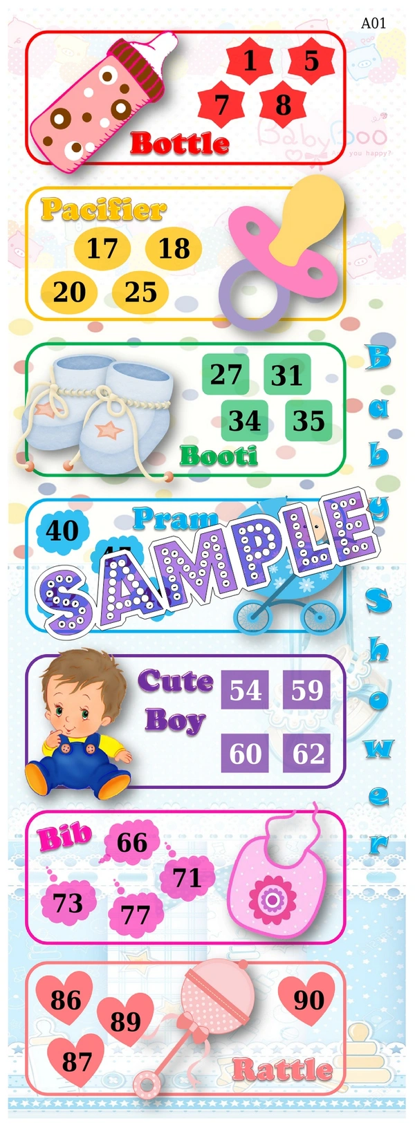 perty Baby Shower theme Tambola Housie (list730_2) - 24