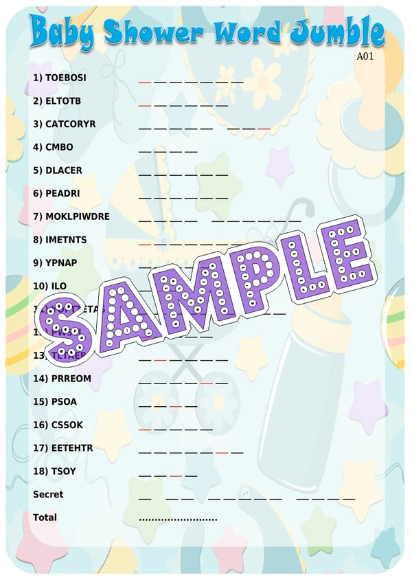 perty Baby theme Paper Games (list1533_1) - 8