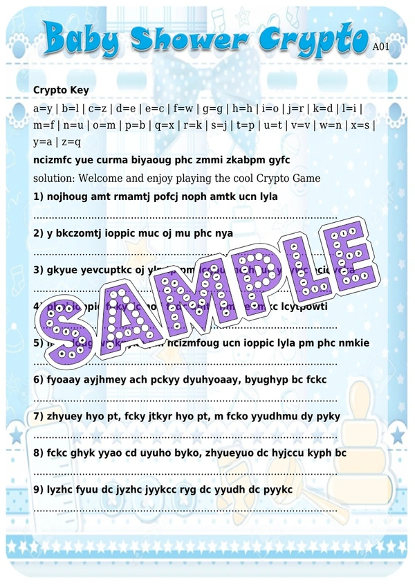 perty Baby theme Paper Games (list839_1) - 24