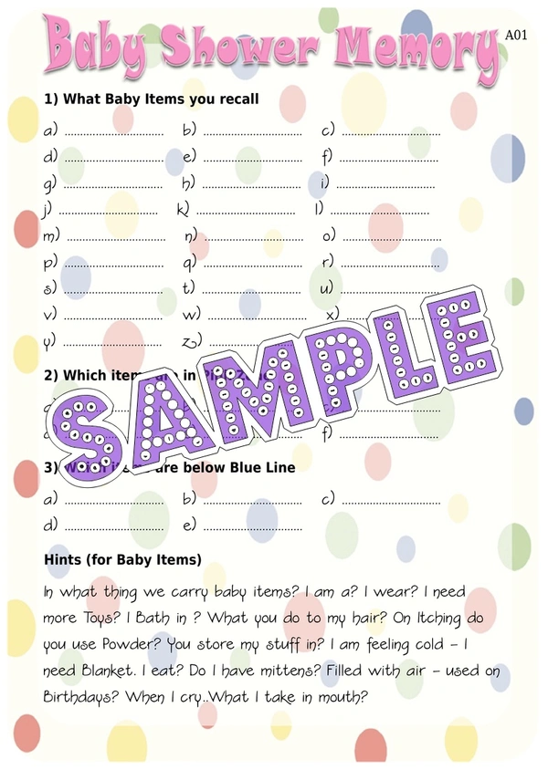 perty Baby theme Paper Games (list867_1) - 12