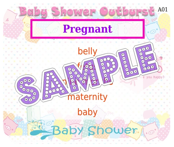 perty Baby theme Paper Games (list871_1) - 4.4 x 3.7