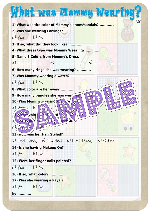 perty Baby theme Paper Games (list879_1) - 12