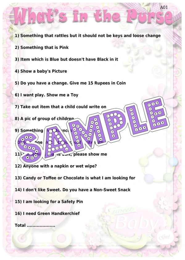 perty Baby theme Paper Games (list880_1) - 12
