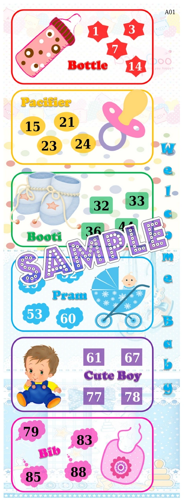 perty Baby Welcome theme Tambola Housie (list2003_1) - 24