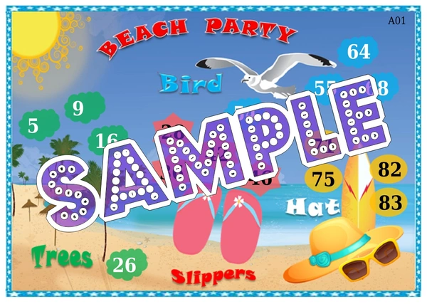 perty Beach theme Tambola Housie (list193_3) - 16